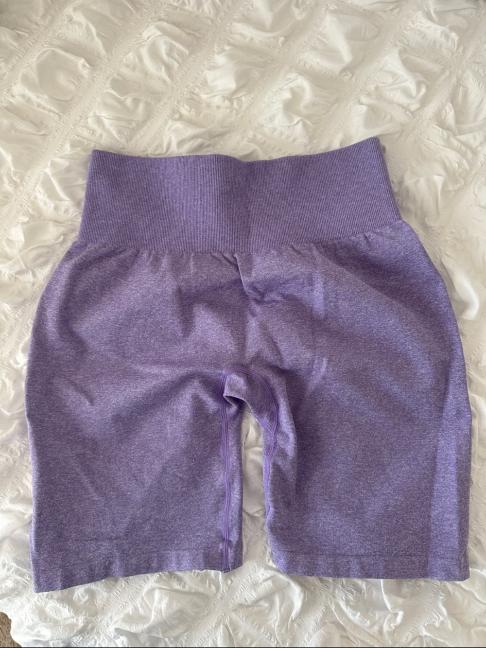 NVGTN Heather Lavender Scrunch-Back High-Rise Bike Shorts